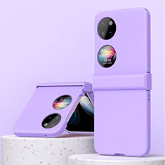 Hard Rigid Plastic Matte Finish Front and Back Cover Case 360 Degrees ZL3 for Huawei Pocket S Purple