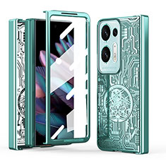 Hard Rigid Plastic Matte Finish Front and Back Cover Case 360 Degrees ZL3 for Oppo Find N2 5G Green