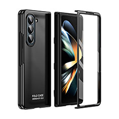 Hard Rigid Plastic Matte Finish Front and Back Cover Case 360 Degrees ZL4 for Samsung Galaxy Z Fold5 5G Black