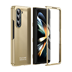 Hard Rigid Plastic Matte Finish Front and Back Cover Case 360 Degrees ZL4 for Samsung Galaxy Z Fold5 5G Gold