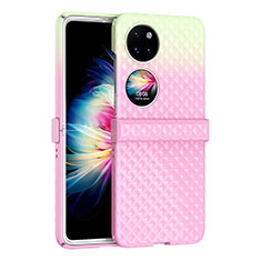 Hard Rigid Plastic Matte Finish Front and Back Cover Case 360 Degrees ZL5 for Huawei P60 Pocket Pink