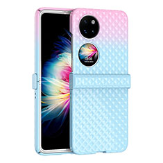 Hard Rigid Plastic Matte Finish Front and Back Cover Case 360 Degrees ZL5 for Huawei Pocket S Blue