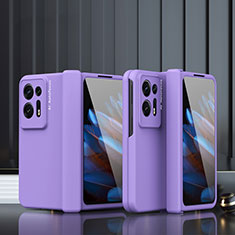 Hard Rigid Plastic Matte Finish Front and Back Cover Case 360 Degrees ZL5 for Oppo Find N2 5G Purple