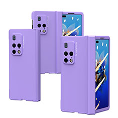 Hard Rigid Plastic Matte Finish Front and Back Cover Case 360 Degrees ZL6 for Huawei Mate X2 Purple