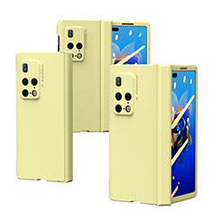 Hard Rigid Plastic Matte Finish Front and Back Cover Case 360 Degrees ZL6 for Huawei Mate X2 Yellow