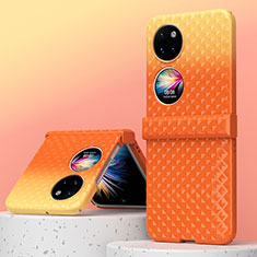 Hard Rigid Plastic Matte Finish Front and Back Cover Case 360 Degrees ZL6 for Huawei P60 Pocket Orange
