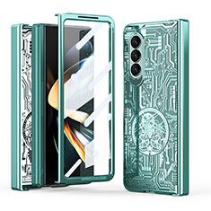 Hard Rigid Plastic Matte Finish Front and Back Cover Case 360 Degrees ZL8 for Samsung Galaxy Z Fold5 5G Green