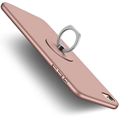 Hard Rigid Plastic Matte Finish Snap On Case with Finger Ring Stand A01 for Apple iPhone 6 Rose Gold