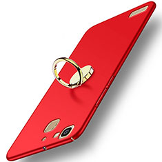 Hard Rigid Plastic Matte Finish Snap On Case with Finger Ring Stand A02 for Huawei Enjoy 5S Red