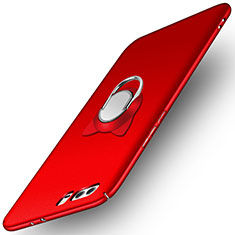 Hard Rigid Plastic Matte Finish Snap On Case with Finger Ring Stand A02 for Huawei Honor 9 Red