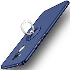 Hard Rigid Plastic Matte Finish Snap On Case with Finger Ring Stand for Huawei Honor 6C Pro Blue