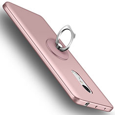 Hard Rigid Plastic Matte Finish Snap On Case with Finger Ring Stand for Xiaomi Redmi Note 4 Rose Gold