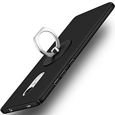 Hard Rigid Plastic Matte Finish Snap On Case with Finger Ring Stand for Xiaomi Redmi Note 4 Standard Edition Black