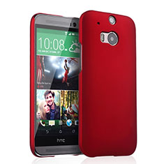 Hard Rigid Plastic Matte Finish Snap On Cover for HTC One M8 Red