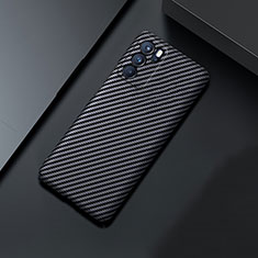 Hard Rigid Plastic Matte Finish Twill Snap On Case Cover for Oppo Reno6 Pro 5G India Black