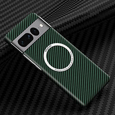 Hard Rigid Plastic Matte Finish Twill Snap On Case Cover with Mag-Safe Magnetic for Google Pixel 7 Pro 5G Green