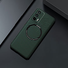 Hard Rigid Plastic Matte Finish Twill Snap On Case Cover with Mag-Safe Magnetic for Realme GT Neo 2T 5G Green