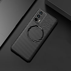 Hard Rigid Plastic Matte Finish Twill Snap On Case Cover with Mag-Safe Magnetic for Realme Q3 Pro 5G Black