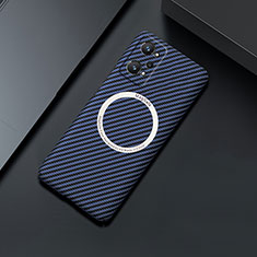 Hard Rigid Plastic Matte Finish Twill Snap On Case Cover with Mag-Safe Magnetic for Realme Q5 Pro 5G Blue