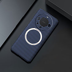 Hard Rigid Plastic Matte Finish Twill Snap On Case Cover with Mag-Safe Magnetic T01 for Huawei Mate 60 Pro Blue