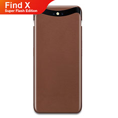 Hard Rigid Plastic Matte Finish Twill Snap On Case for Oppo Find X Super Flash Edition Brown