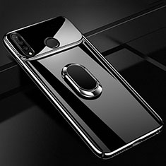 Hard Rigid Plastic Mirror Cover Case 360 Degrees Magnetic Finger Ring Stand for Huawei P30 Lite New Edition Black