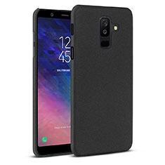 Hard Rigid Plastic Quicksand Cover Case for Samsung Galaxy A6 Plus (2018) Black