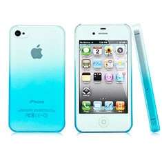 Hard Rigid Transparent Gradient Cover for Apple iPhone 4 Sky Blue