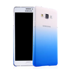 Hard Rigid Transparent Gradient Cover for Samsung Galaxy A7 Duos SM-A700F A700FD Blue