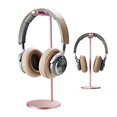 Headphone Display Stand Holder Rack Earphone Headset Hanger Universal H01 for Vivo Y02 Rose Gold