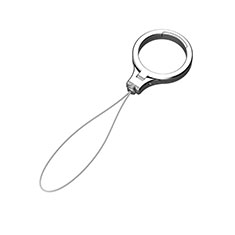 Lanyard Cell Phone Finger Ring Strap Universal R05 for Xiaomi Mi Play 4G Silver