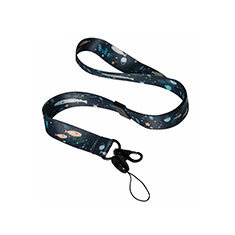 Lanyard Cell Phone Neck Strap Universal K02 for Wiko Bloom 2 Black