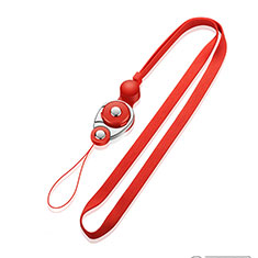 Lanyard Cell Phone Neck Strap Universal K07 for Samsung Galaxy A8+ A8 2018 Duos A730f Red