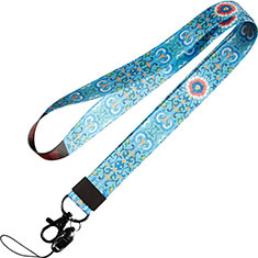 Lanyard Cell Phone Neck Strap Universal N02 for Huawei Wiko Wim Lite 4G Blue
