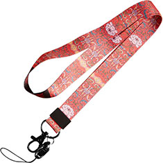 Lanyard Cell Phone Neck Strap Universal N02 for Vivo Iqoo Z6x 5G Red