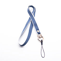 Lanyard Cell Phone Neck Strap Universal N06 for Wiko Bloom 2 Sky Blue