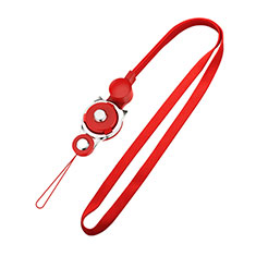 Lanyard Cell Phone Neck Strap Universal N09 for Sharp Aquos R7s Red