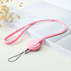 Lanyard Cell Phone Strap Universal K05 for Sharp Aquos R6 Pink