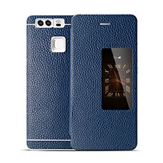 Leather Case Flip Cover for Huawei P9 Plus Blue