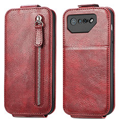 Leather Case Flip Cover Vertical for Asus ROG Phone 7 Ultimate Red