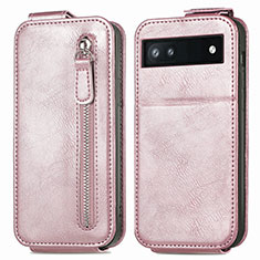 Leather Case Flip Cover Vertical for Google Pixel 6a 5G Rose Gold