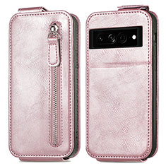 Leather Case Flip Cover Vertical for Google Pixel 7a 5G Rose Gold