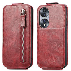 Leather Case Flip Cover Vertical for Huawei Honor 70 5G Red