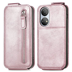 Leather Case Flip Cover Vertical for Huawei Honor X7 Rose Gold