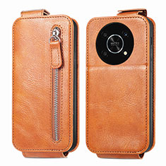 Leather Case Flip Cover Vertical for Huawei Nova Y90 Brown