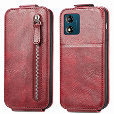 Leather Case Flip Cover Vertical for Motorola Moto E13 Red