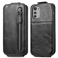 Leather Case Flip Cover Vertical for Motorola Moto E32 Black