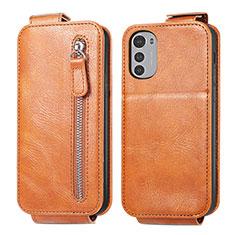 Leather Case Flip Cover Vertical for Motorola Moto E32 Brown