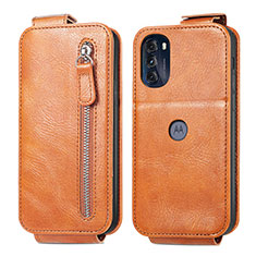 Leather Case Flip Cover Vertical for Motorola Moto G 5G (2022) Brown