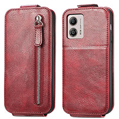 Leather Case Flip Cover Vertical for Motorola Moto G53j 5G Red